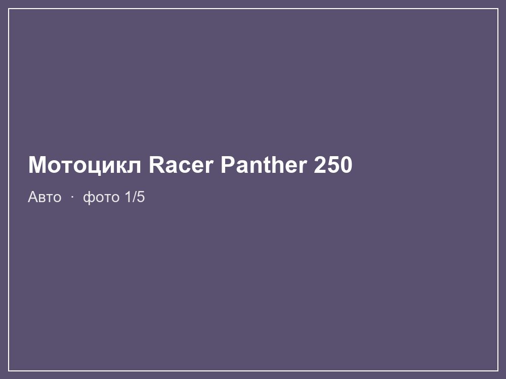 Мотоцикл Racer Panther 250