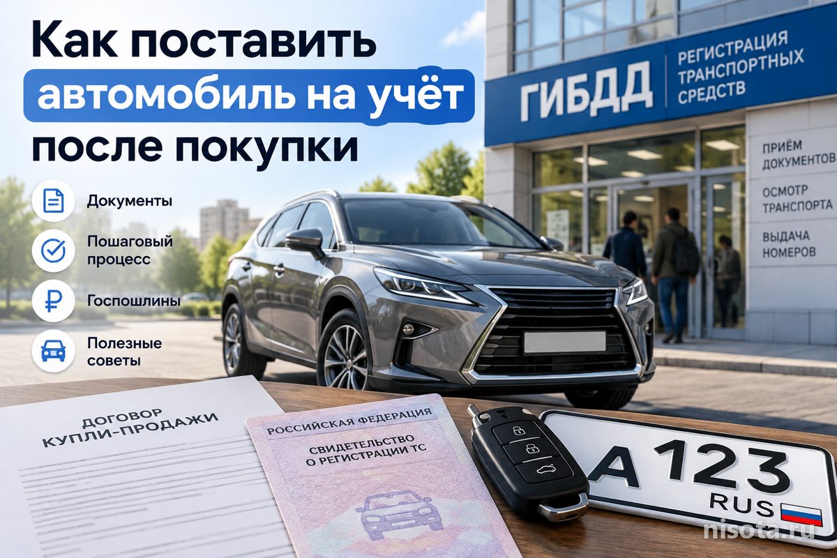 Как поставить автомобиль на учёт после покупки: сроки, документы, госпошлина 2026